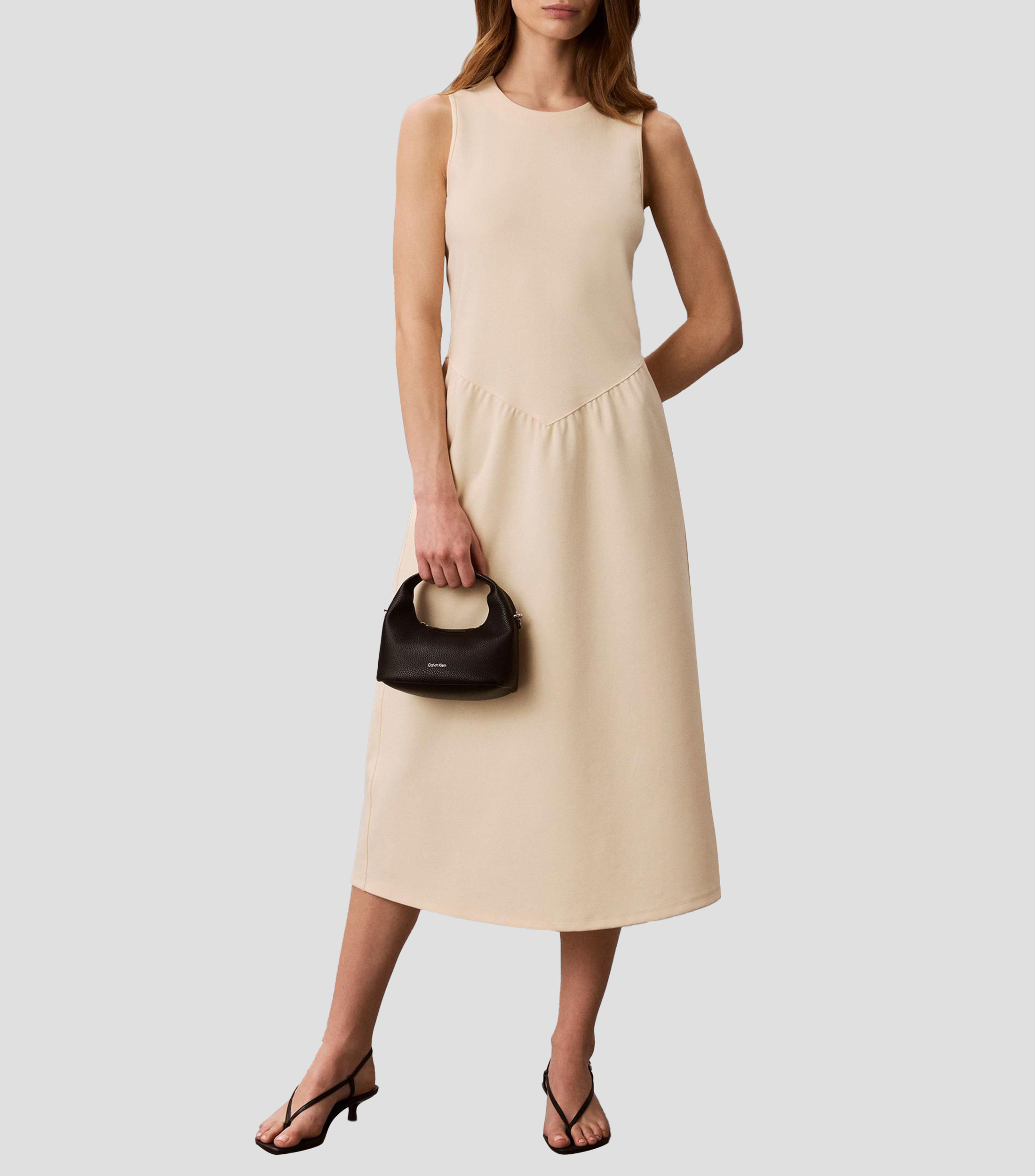 Vestido midi liso Mujer